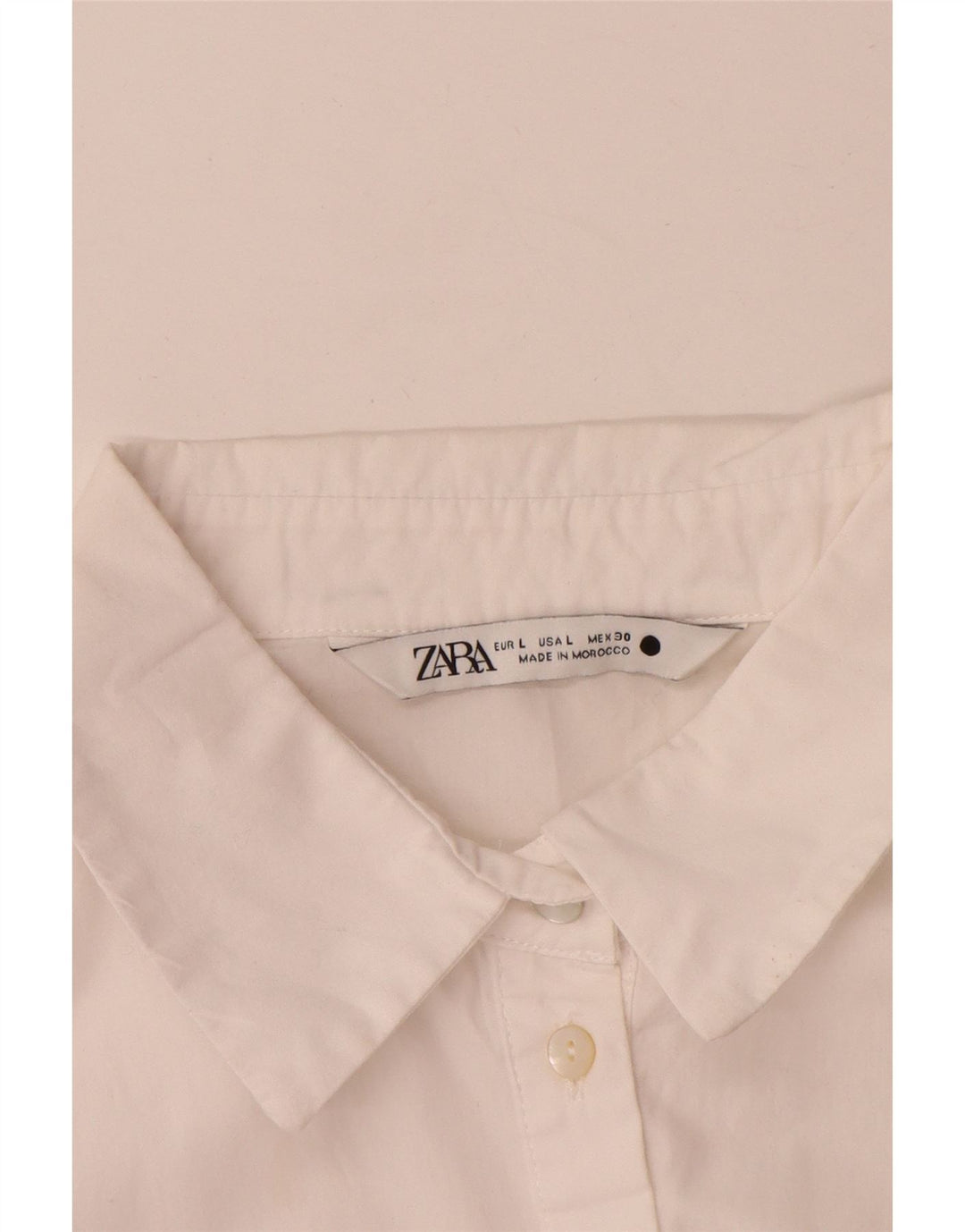 Zara Dame 3/4 Ærmet A-Line Kjole UK 14 Stor Hvid Polyester