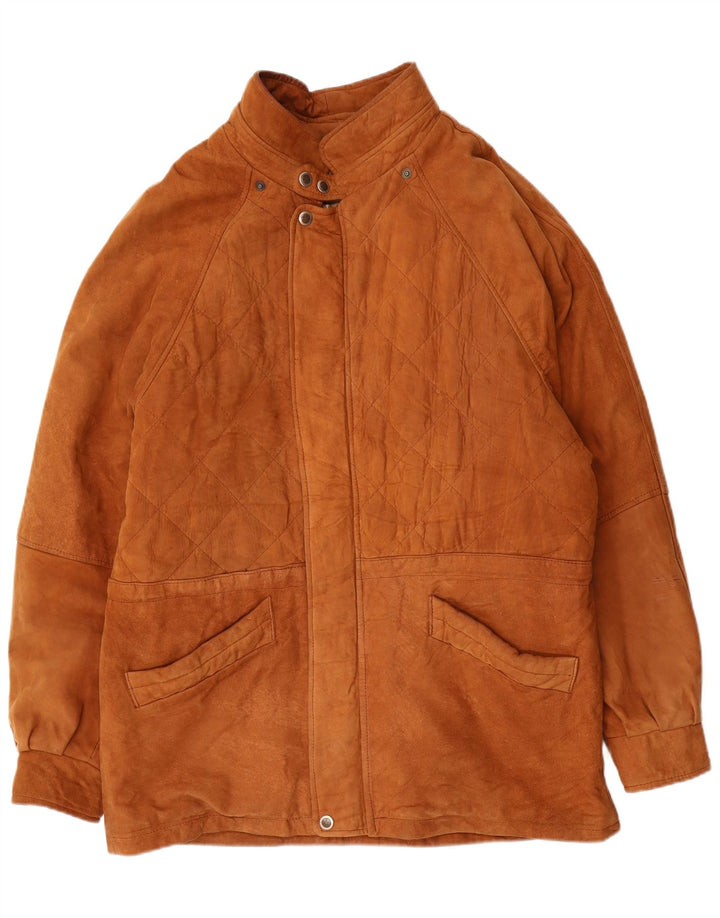 Vintage herre ruskindsjakke UK 42 XL brunt læder