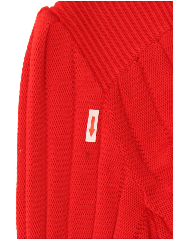 Vintage dame cardigan sweater IT 46 Stor rød bomuld
