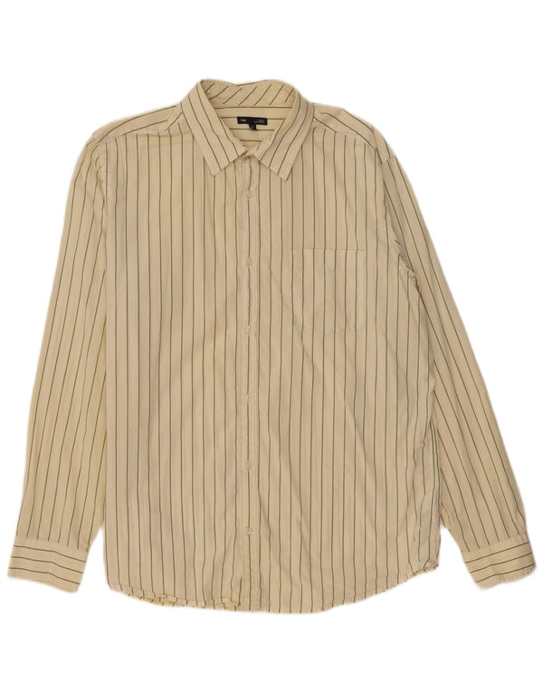Gap Herre Original Fit Shirt XL Beige nålestribet bomuld