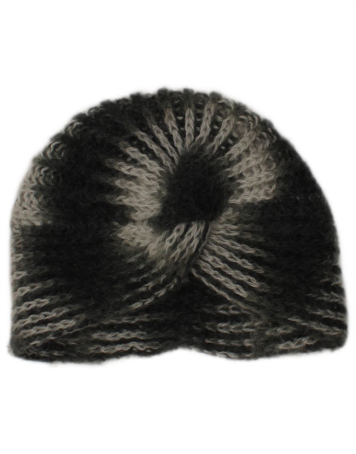 Vintage strikket turbanhat til kvinder One Size Khaki stribet