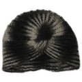 Vintage strikket turbanhat til kvinder One Size Khaki stribet