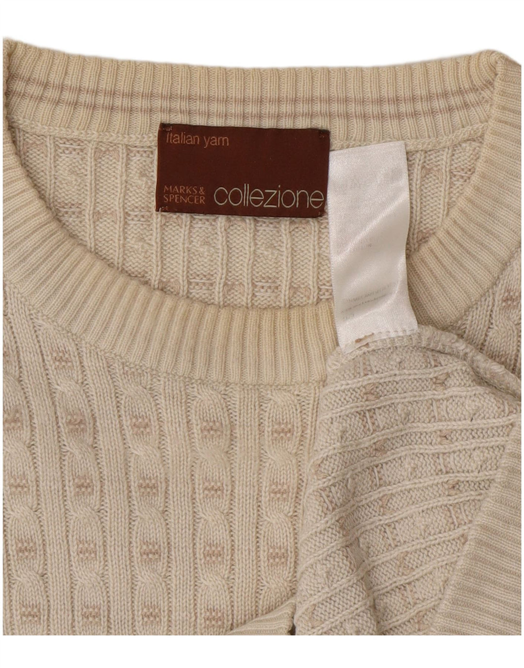 Marks & Spencer Herre sweater med rund hals, Medium Off White Akryl