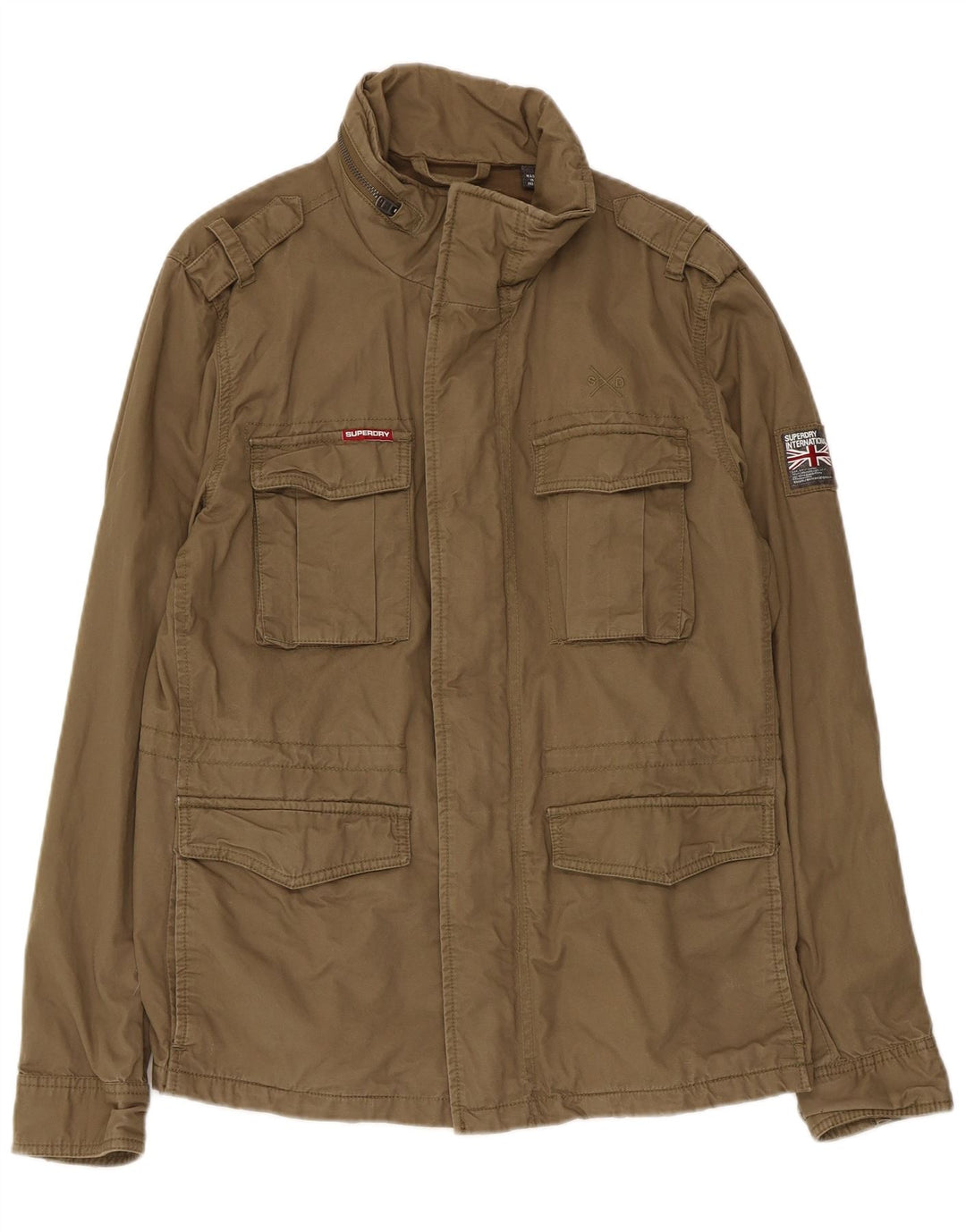 Superdry Herre Military Jacket UK 40 Stor Khaki Bomuld