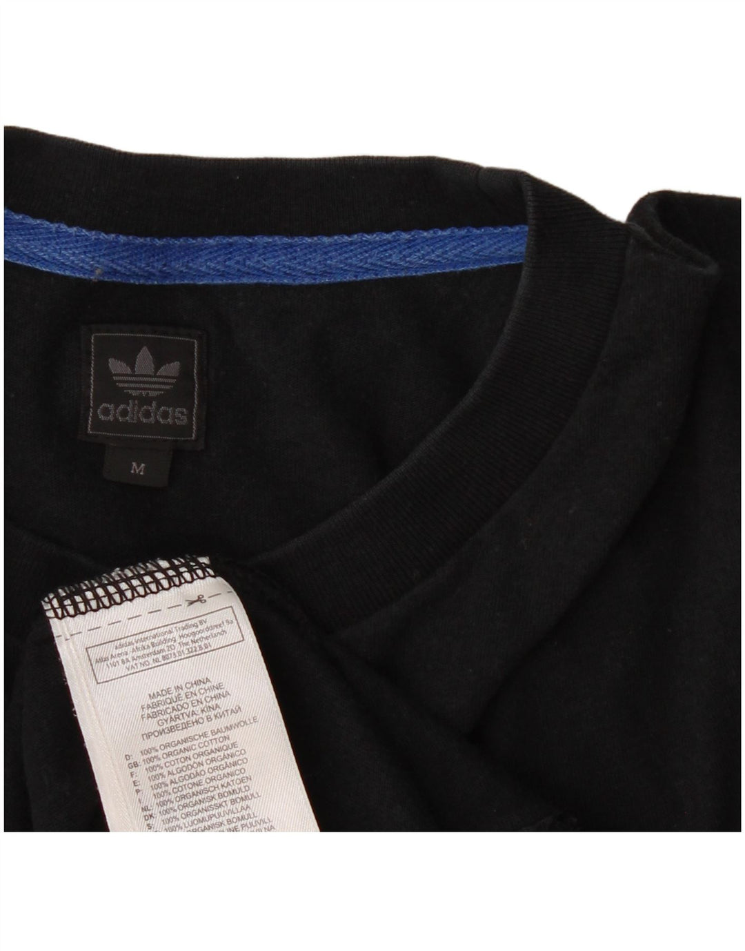 Adidas Herre grafisk T-shirt Top Medium Sort Bomuld