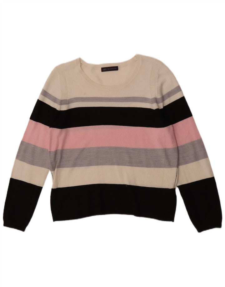 Marks & Spencer Dame Boat Neck Jumper Sweater UK 14 Large Multicolor