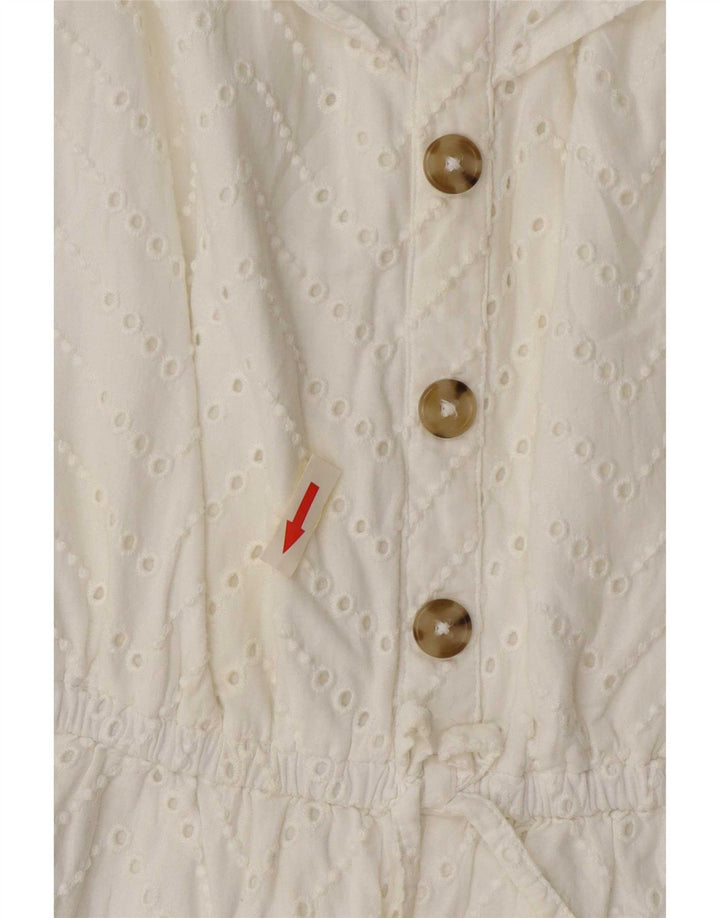 Benetton Womens Off Shoulder Playsuit UK 14 Medium White