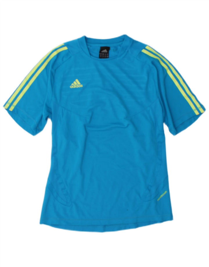 Adidas T-shirt top lille blå polyester til mænd