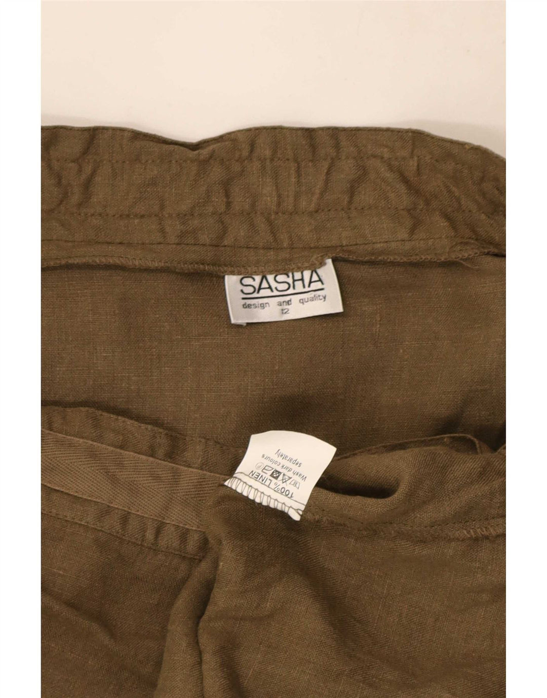 Sasha Dame Cargo Skirt UK 12 Medium W29 Khaki Linen