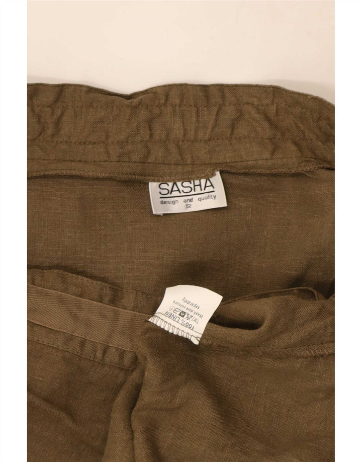 Sasha Dame Cargo Skirt UK 12 Medium W29 Khaki Linen