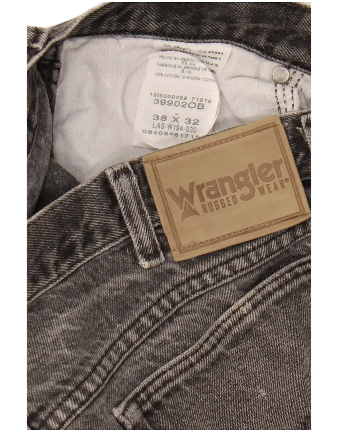 WRANGLER Denimshorts til mænd W38 XL Grå bomuld