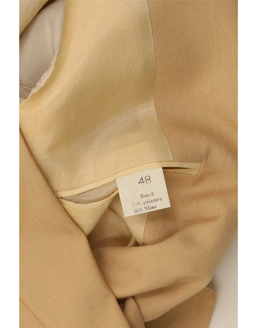 Vintage herre 2-knaps blazerjakke IT 48 Medium Beige Polyester