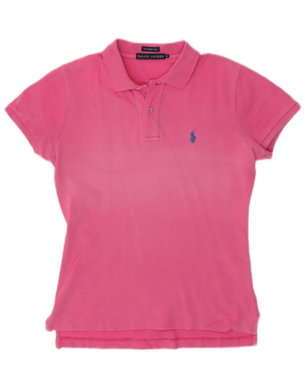 Polo Ralph Lauren Dame Skinny Polo Shirt UK 12 Medium Pink