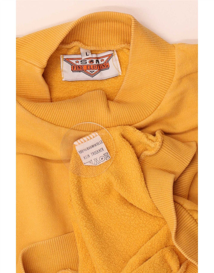Vintage herre sweatshirt jumper stor gul bomuld