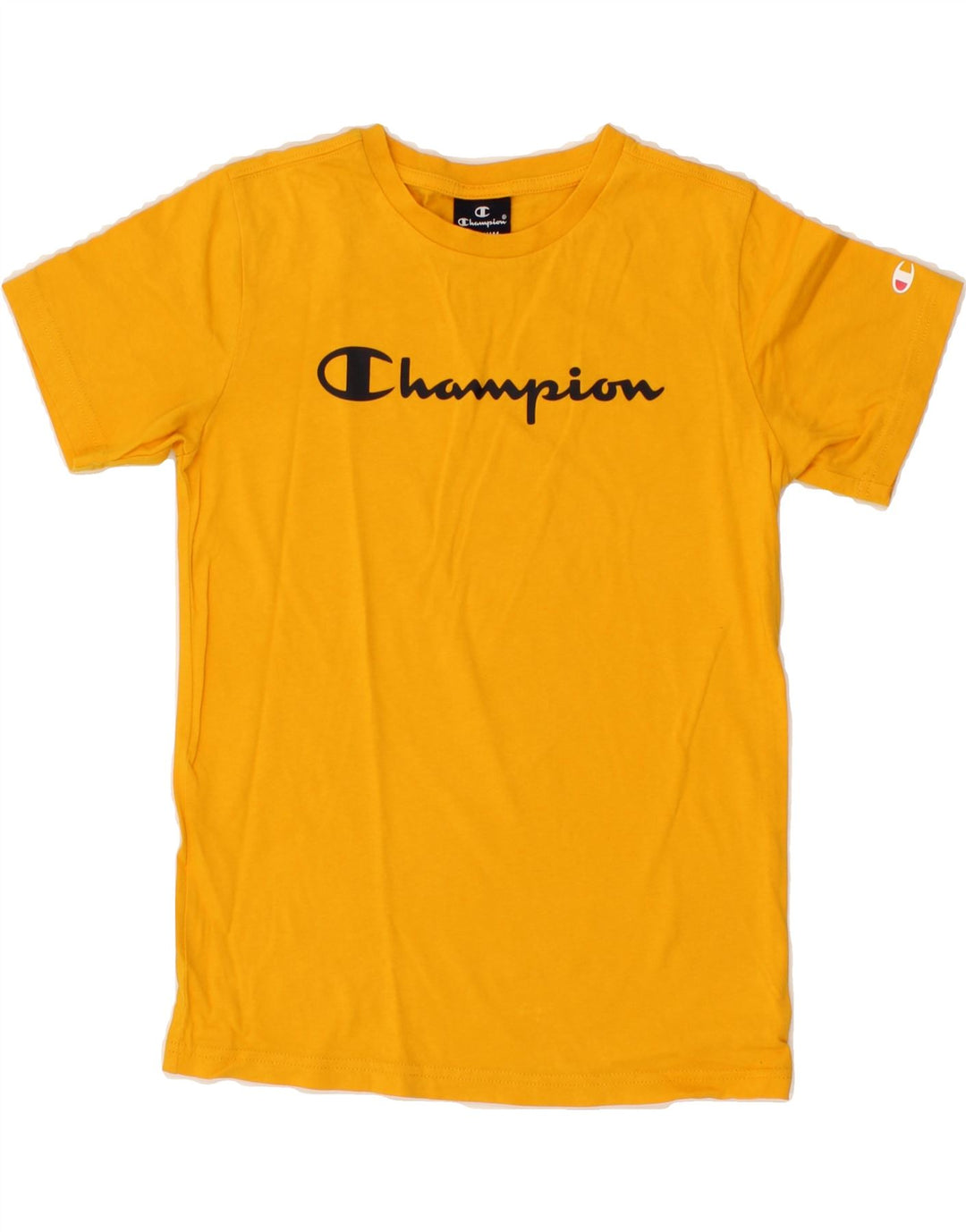 CHAMPION Boys Graphic T-Shirt Top 9-10 Years Medium Yellow Cotton Vintage Champion and Second-Hand Champion from Messina Hembry 