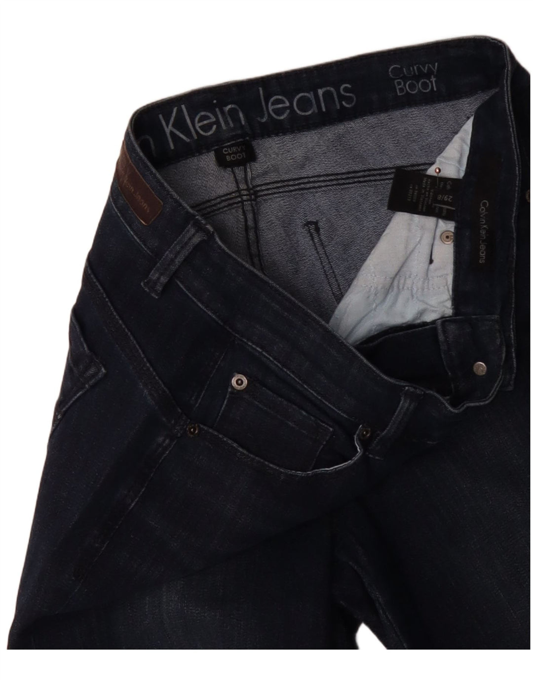 Calvin Klein Dame Bootcut Jeans US 8 Medium W29 L31 Marineblå Bomuld