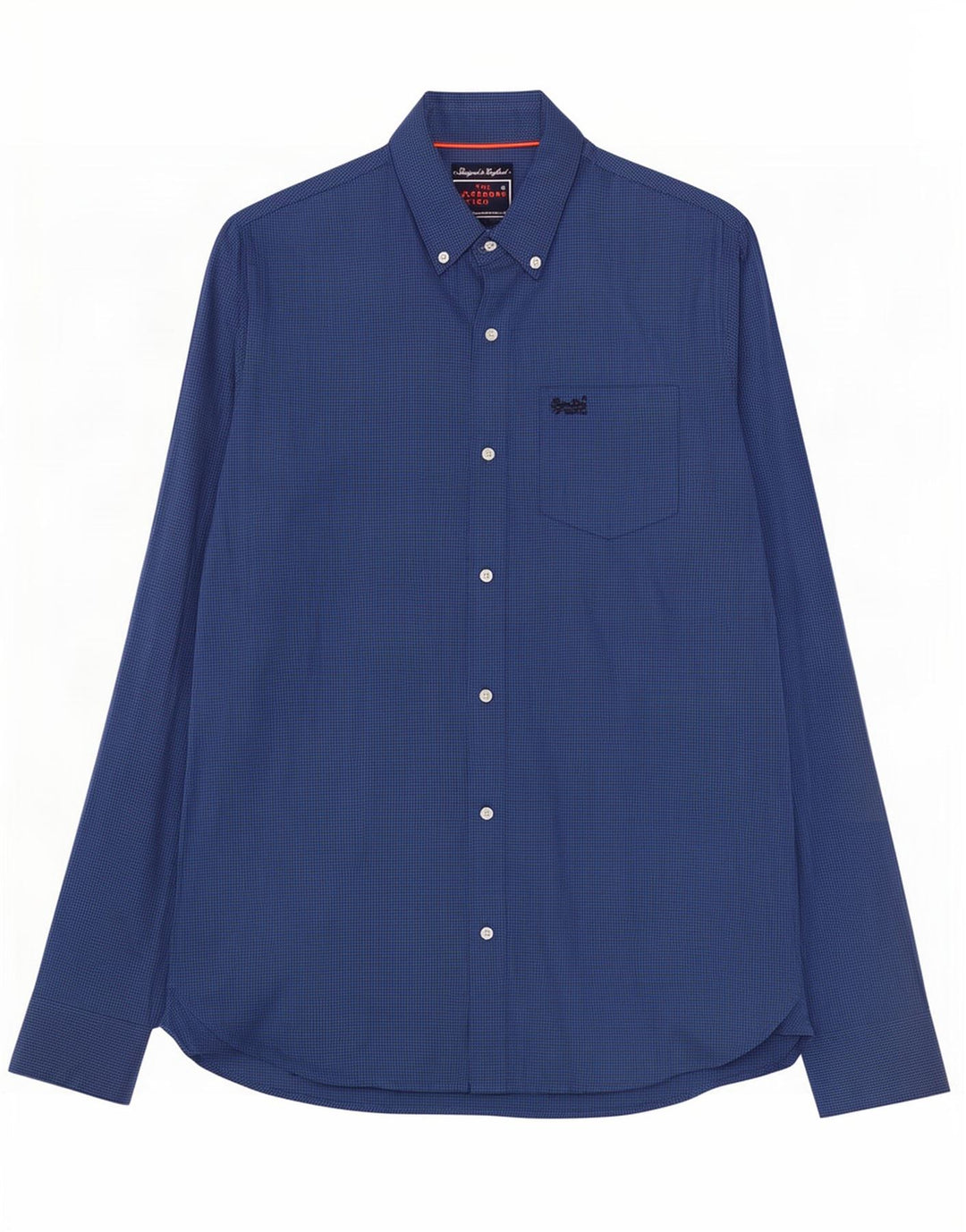 Superdry Herreskjorte Medium Navy Blue Gingham Cotton