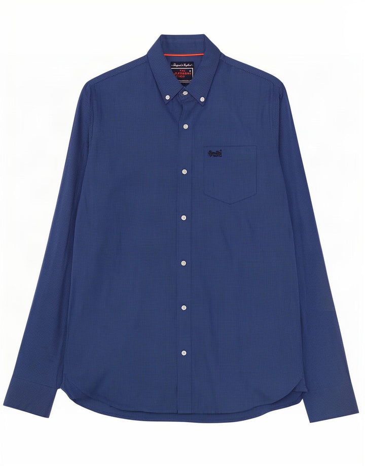 Superdry Herreskjorte Medium Navy Blue Gingham Cotton