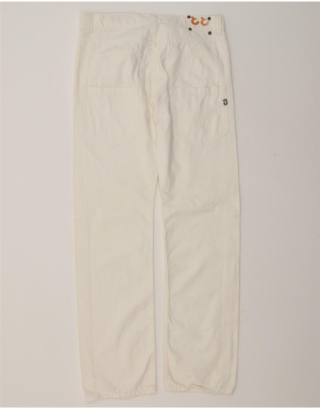 Dondup Herre Stan Dart Straight Jeans W33 L32 Hvid Bomuld