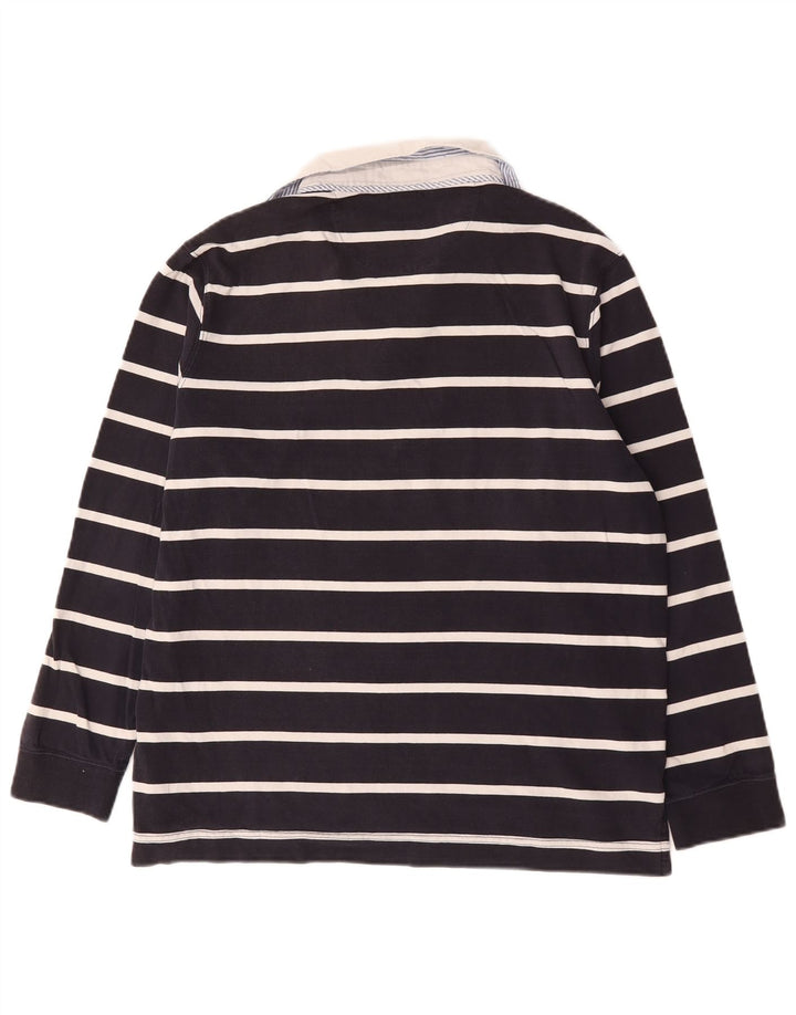 Massimo Dutti Herre Rugby Polo Shirt Størrelse 41 Stor Marineblå Stribet