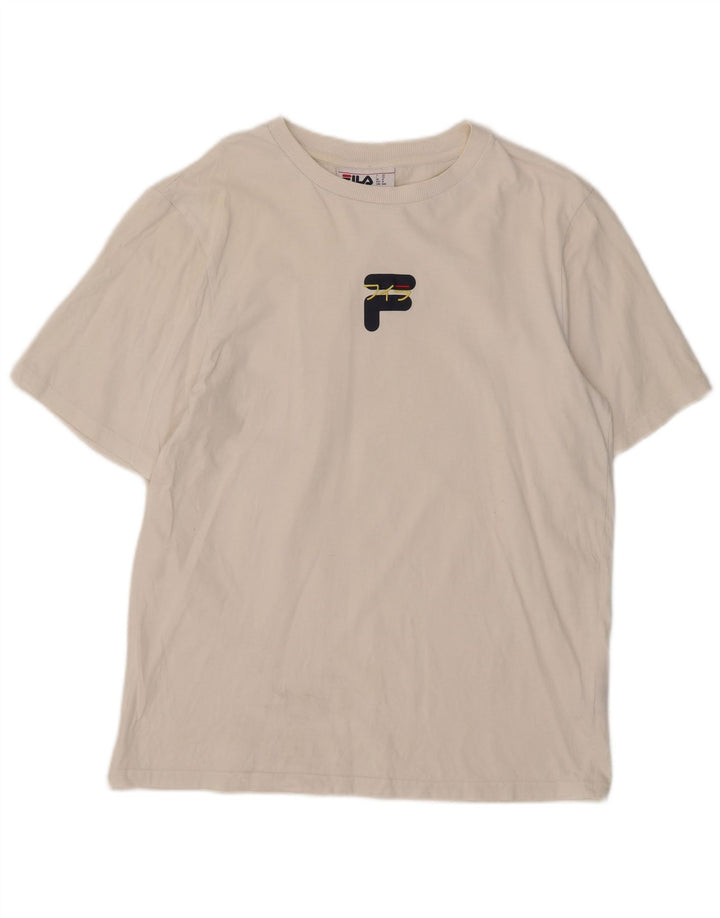Fila Herre T-Shirt Top Medium Hvid Bomuld