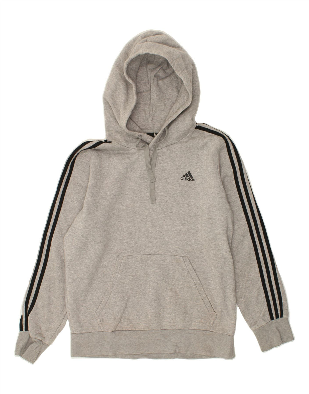 ADIDAS Mens Hoodie Jumper Medium Grey Cotton Vintage Adidas and Second-Hand Adidas from Messina Hembry 