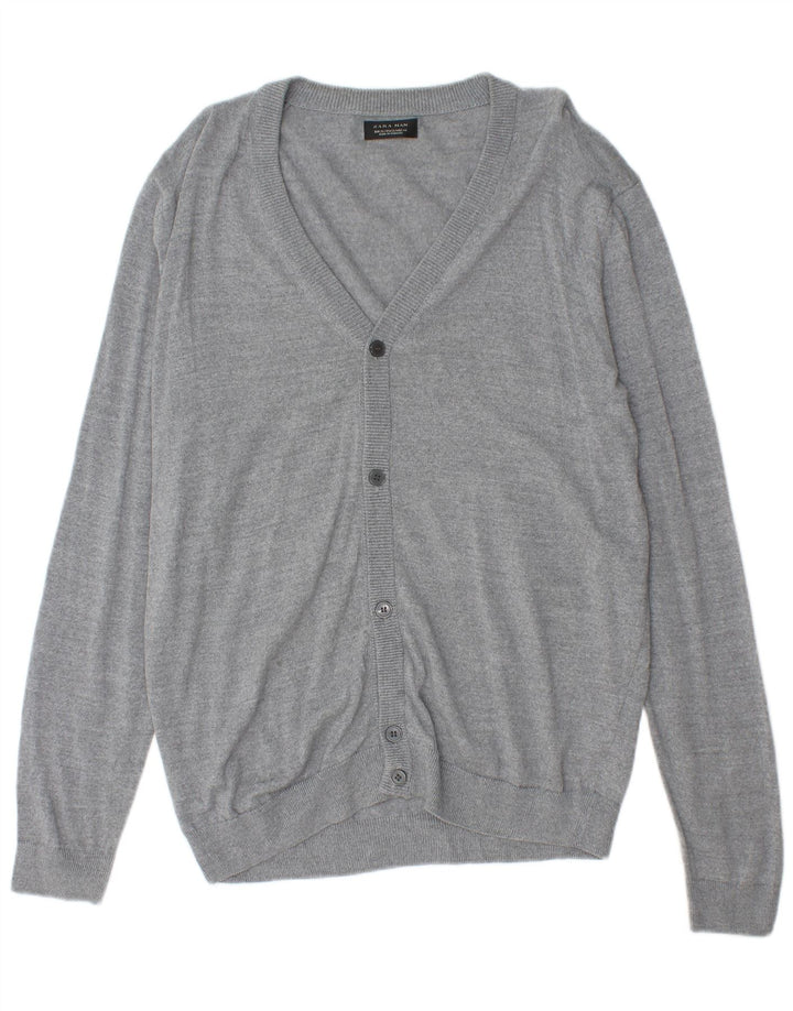 Zara Herre Cardigan Sweater XL Grå