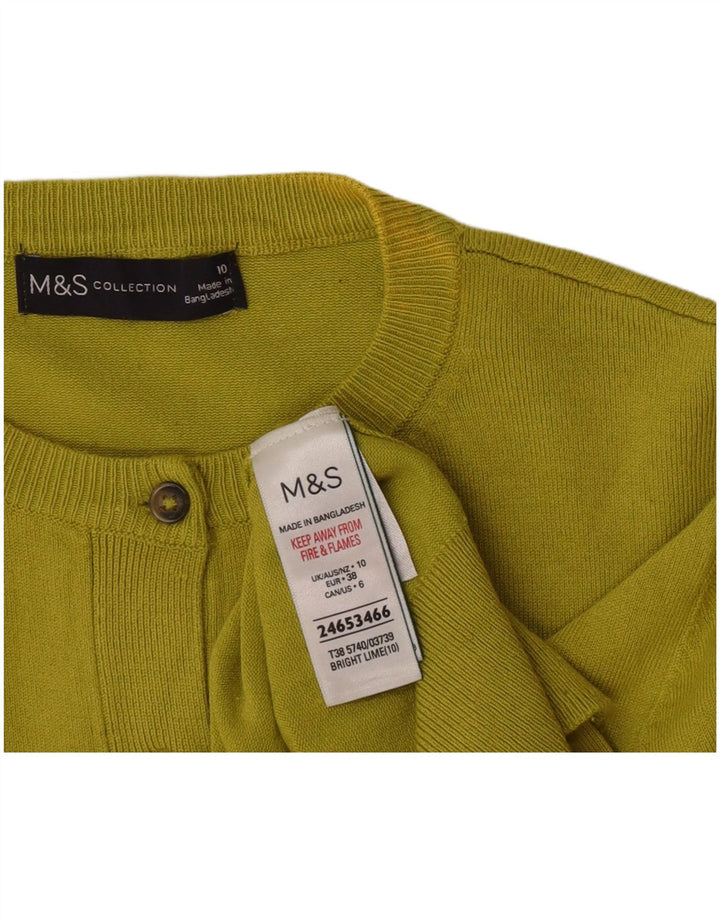 Marks & Spencer Dame Cardigan Sweater UK 10 Small Green Viscose