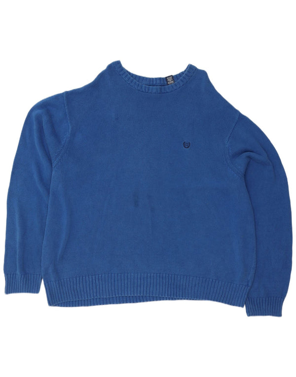 Chaps Herre Big Crew Neck Jumper Sweater 4XL blå bomuld