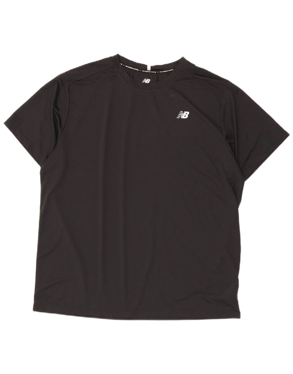 New Balance Herre T-Shirt Top 2XL Sort Polyester