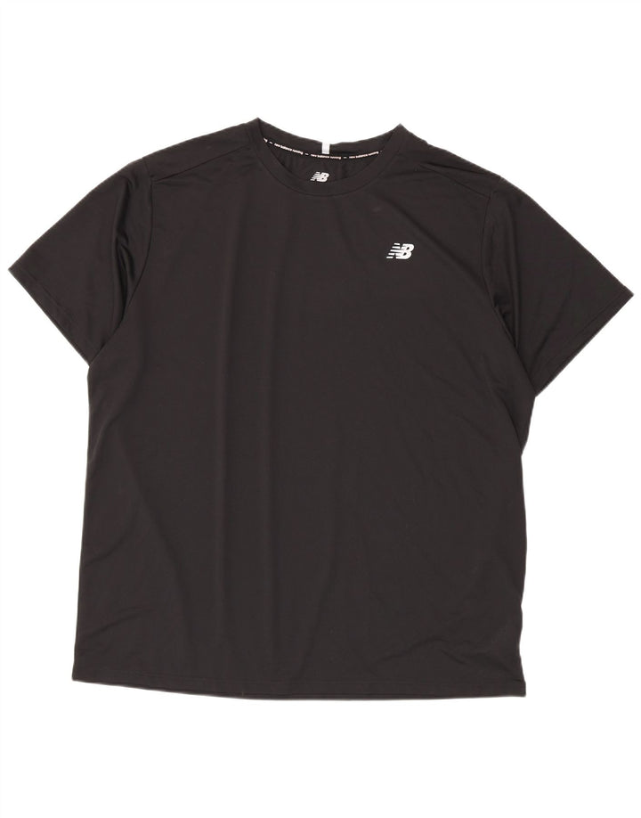 New Balance Herre T-Shirt Top 2XL Sort Polyester