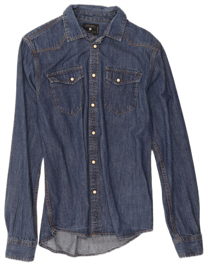 Zara Denim skjorte til mænd mellemblå