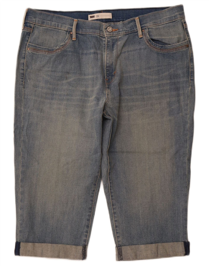 Levi's Højtaljede Capri Jeans til kvinder US 16 2XL W33 L18 Blå Bomuld