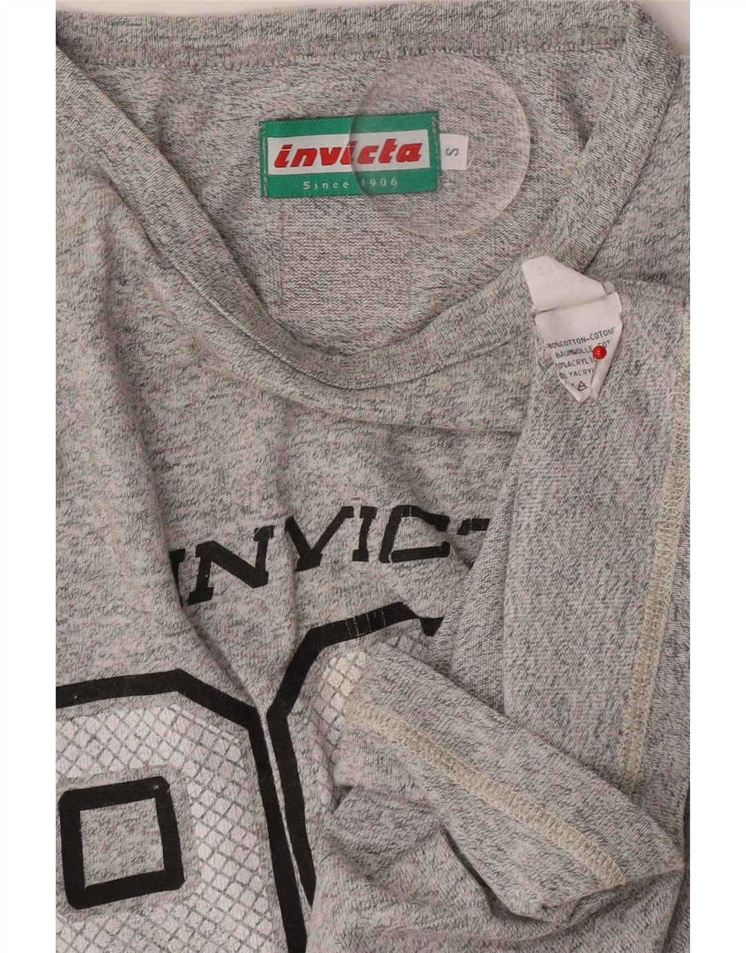 Invicta Herre grafisk T-shirt top lille grå flækket bomuld