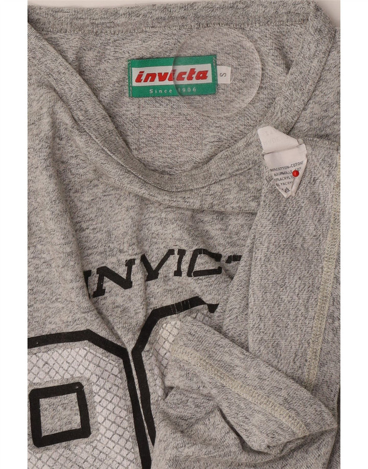 Invicta Herre grafisk T-shirt top lille grå flækket bomuld