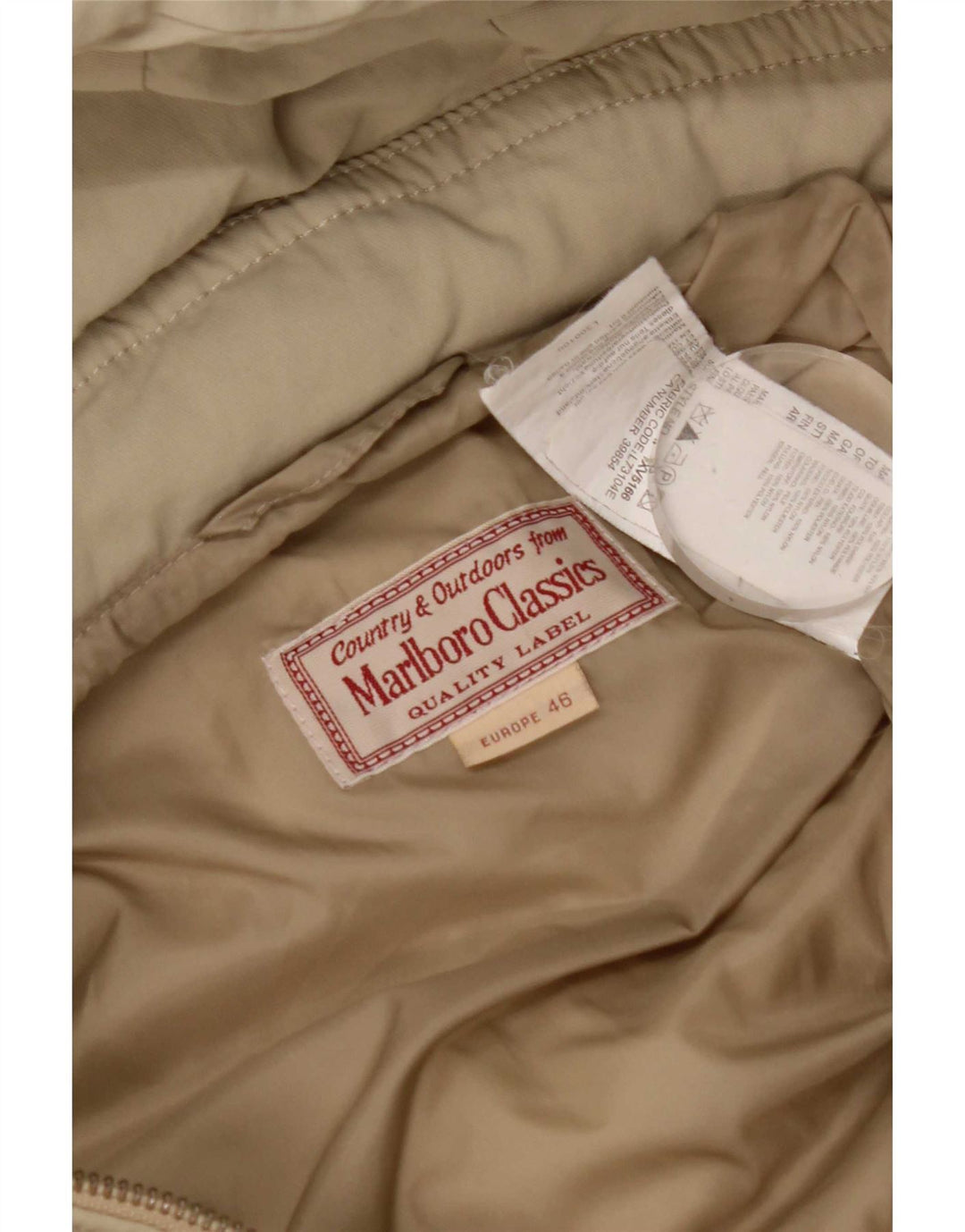 Marlboro Classics Dame Hættejakke EU 46 XL Beige Nylon