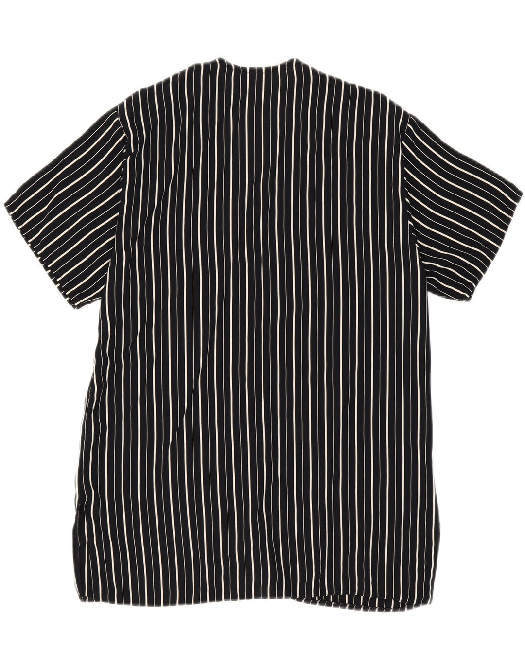 ST. BERNARD Womens Shirt Blouse UK 12 Medium Black Striped Viscose Vintage St. Bernard and Second-Hand St. Bernard from Messina Hembry 