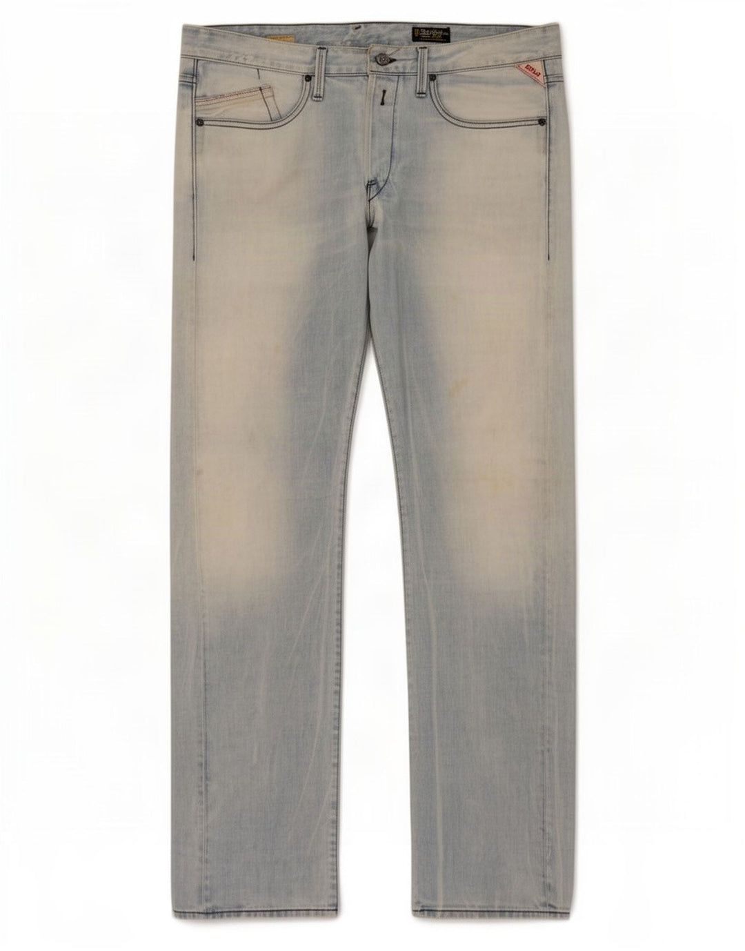 Replay Herre Straight Jeans W36 L34 Blå Bomuld