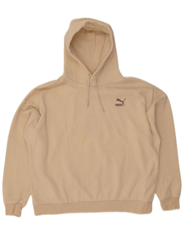Puma Dame Grafisk Oversized Hoodie Jumper UK 16 Large Beige
