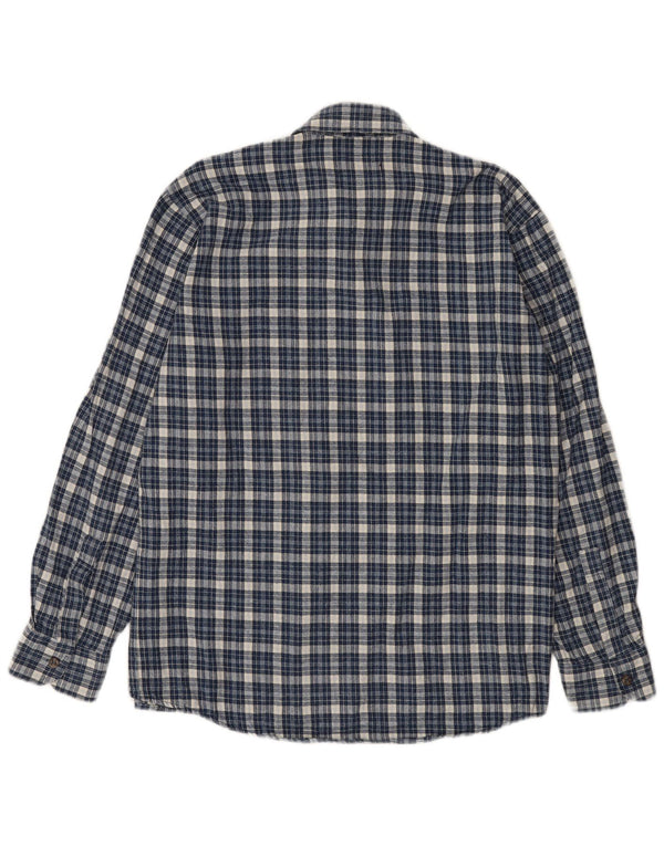 European Project Herre Overshirt Flanellskjorte Medium Blue Ternet Bomuld