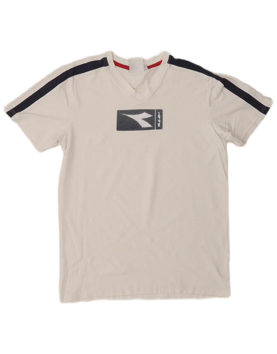 DIADORA Herre grafisk T-shirt Top Medium White Colourblock