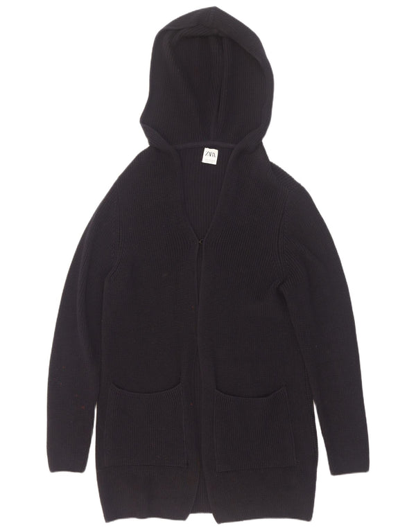 Zara Herre hættecardigan sweater lille marineblå bomuld