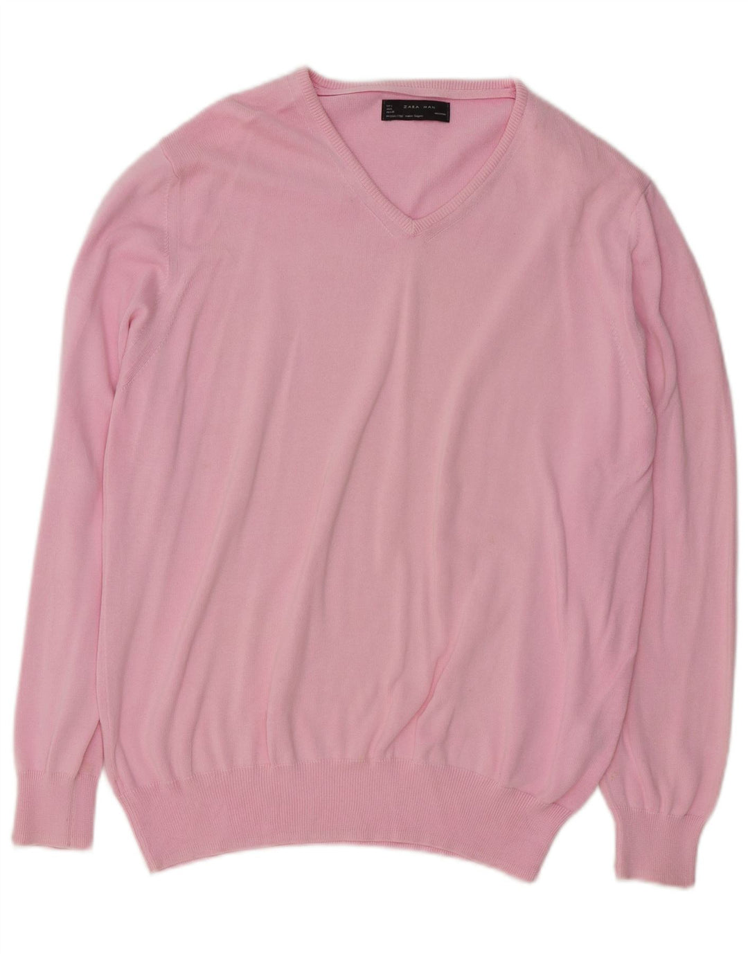 Zara Herre V-hals sweater Stor Pink Bomuld