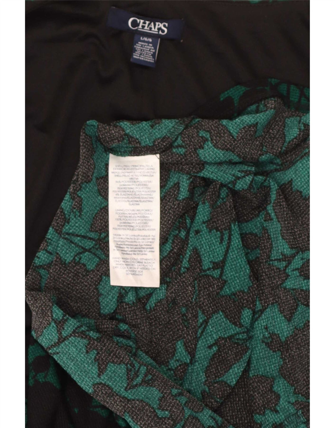Chaps Dame 3/4 ærmer Skede Kjole Stor Grøn Blomster Polyester