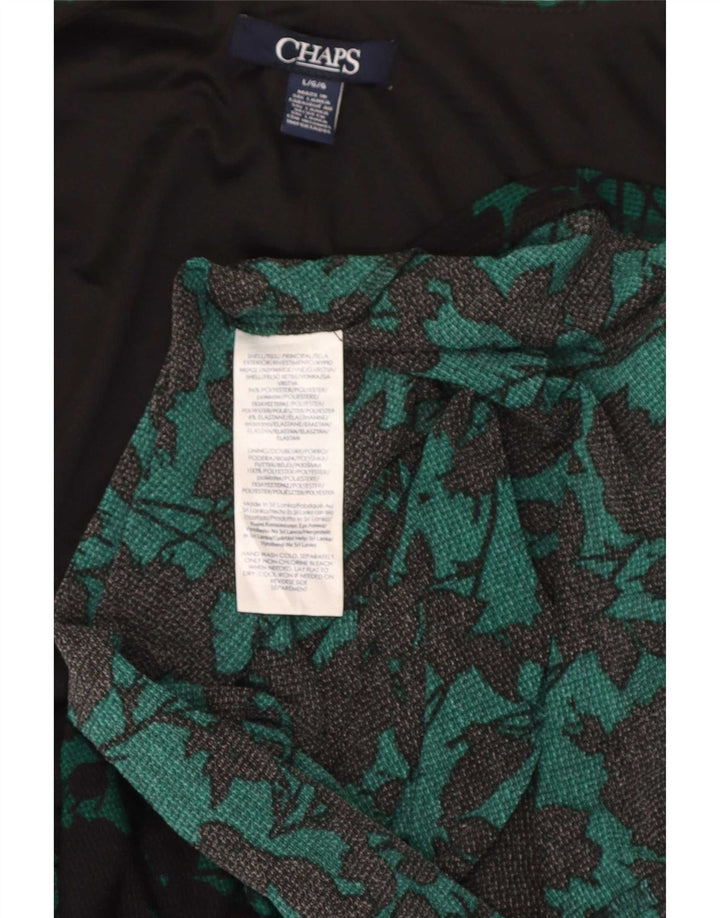 Chaps Dame 3/4 ærmer Skede Kjole Stor Grøn Blomster Polyester