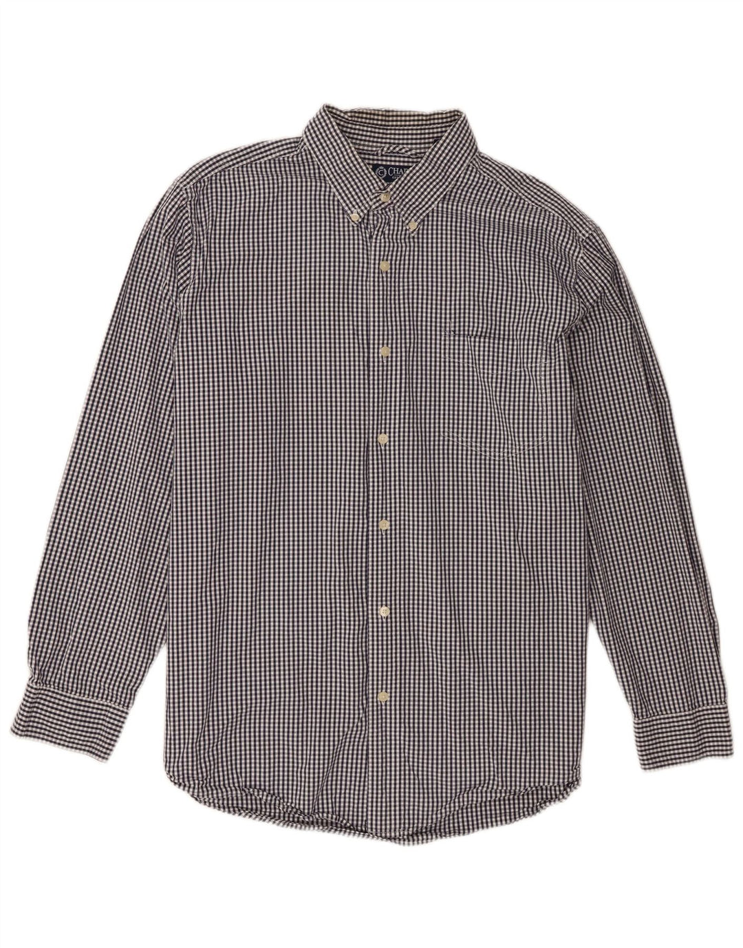 Chaps herreskjorte XL marineblå Gingham bomuld