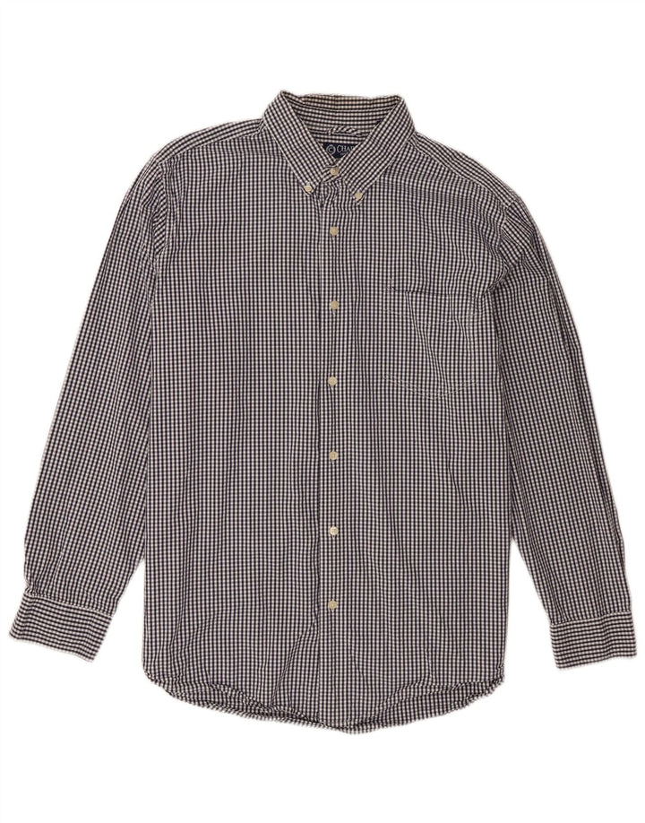 Chaps herreskjorte XL marineblå Gingham bomuld