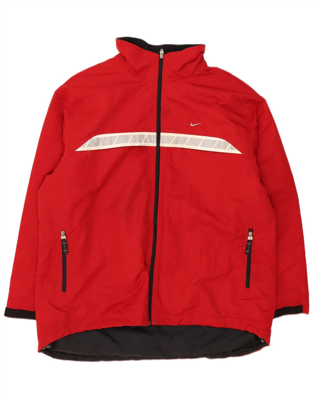 Nike Herre Windbreaker Jacket UK 44 2XL Rød Colourblock Polyester