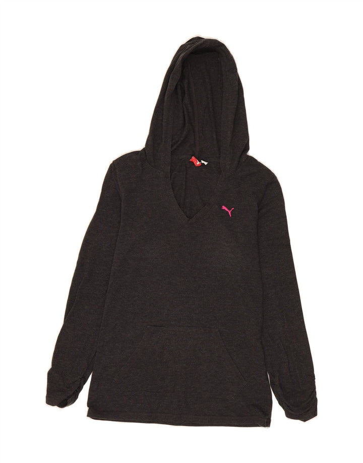 PUMA Womens Hooded Top Long Sleeve UK 8 Small  Grey Vintage Puma and Second-Hand Puma from Messina Hembry 