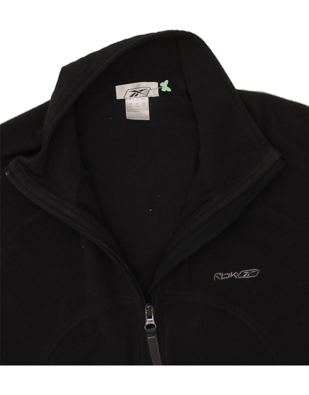 REEBOK Womens Fleece Jacket UK 18 XL Black Polyester Vintage Reebok and Second-Hand Reebok from Messina Hembry 